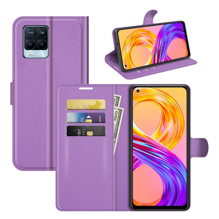 For OPPO Realme 8 / 8 Pro 4G Litchi Texture Horizontal Flip Protective Case with Holder & Card Slots & Wallet