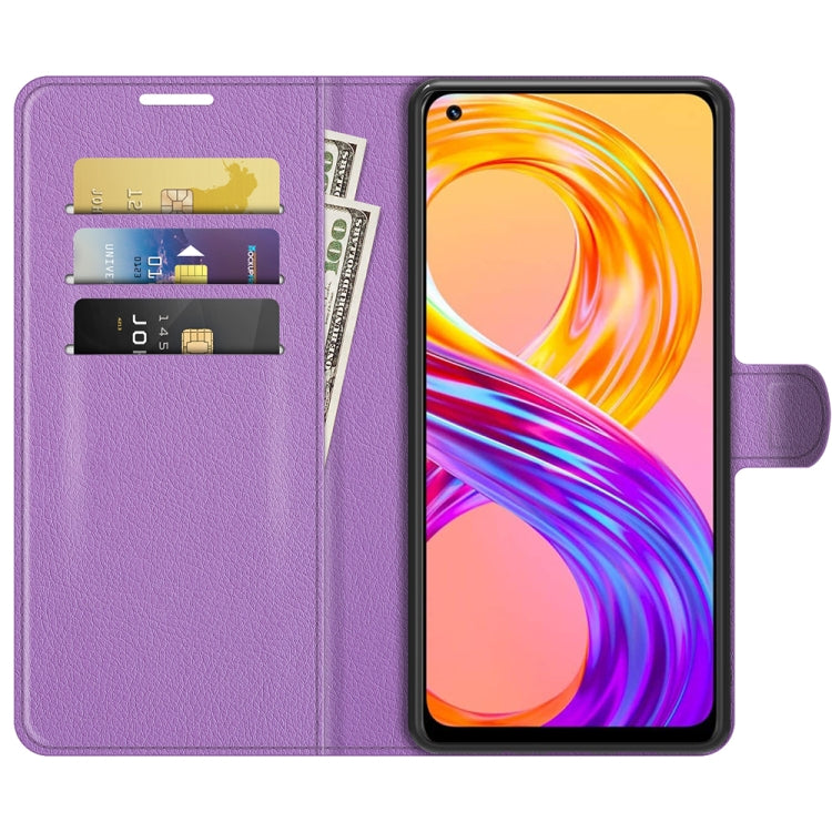 For OPPO Realme 8 / 8 Pro 4G Litchi Texture Horizontal Flip Protective Case with Holder & Card Slots & Wallet