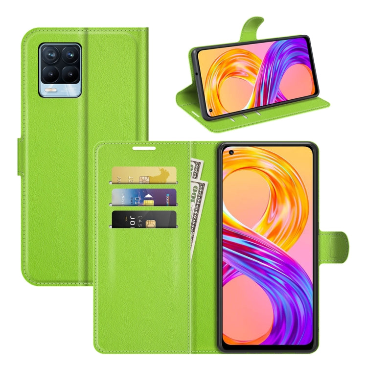 For OPPO Realme 8 / 8 Pro 4G Litchi Texture Horizontal Flip Protective Case with Holder & Card Slots & Wallet