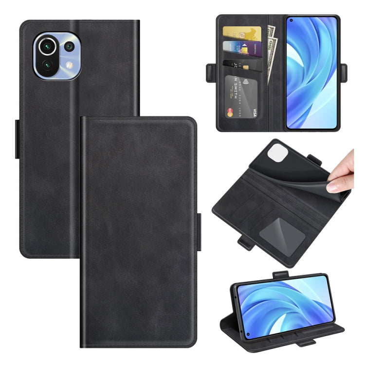 For Xiaomi Mi 11 Lite 4G / 5G Dual-side Magnetic Buckle Horizontal Flip Leather Case with Holder & Card Slots & Wallet