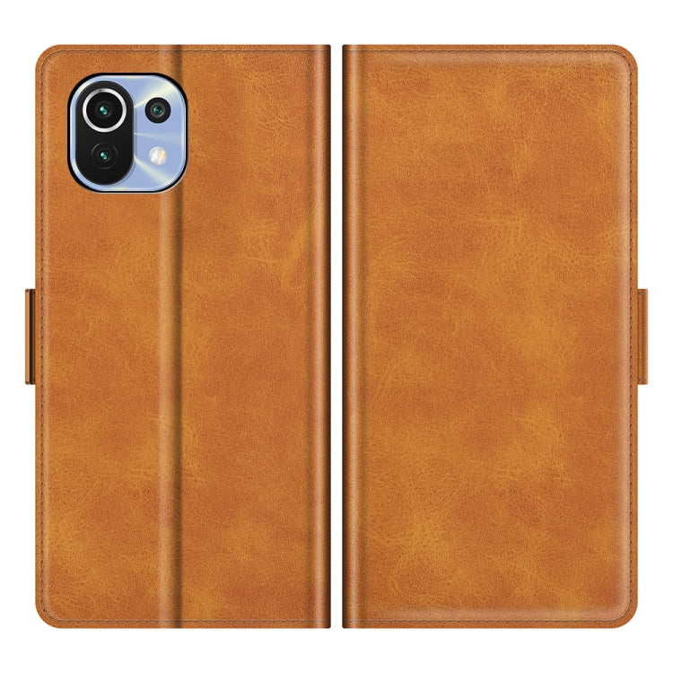 For Xiaomi Mi 11 Lite 4G / 5G Dual-side Magnetic Buckle Horizontal Flip Leather Case with Holder & Card Slots & Wallet