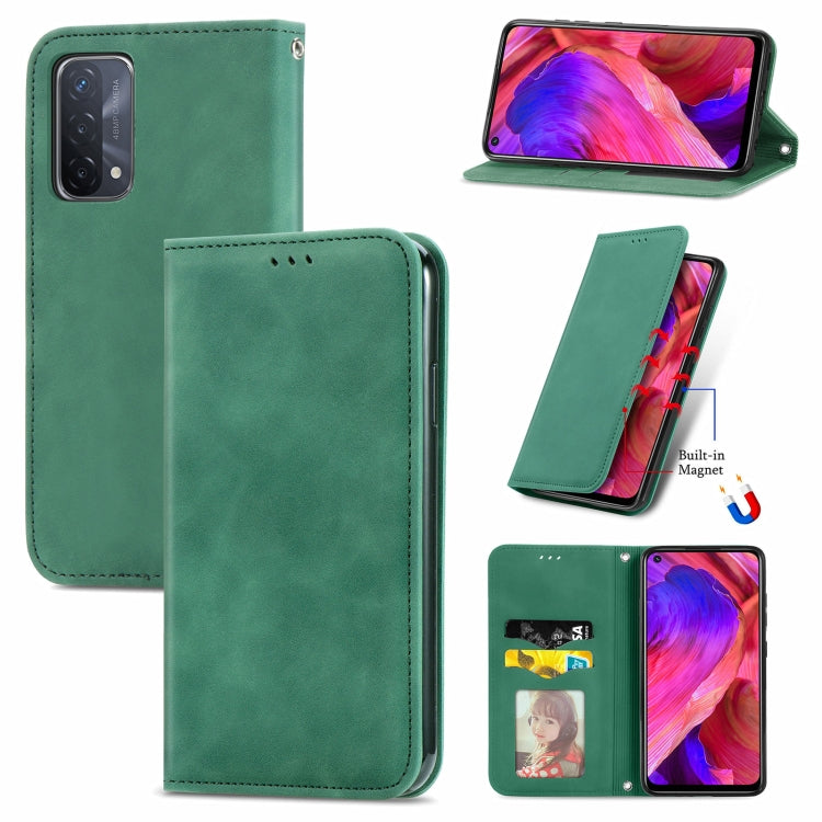 For OPPO A93 5G Retro Skin Feel Business Magnetic Horizontal Flip Leather Case With Holder & Card Slots & Wallet & Photo Frame