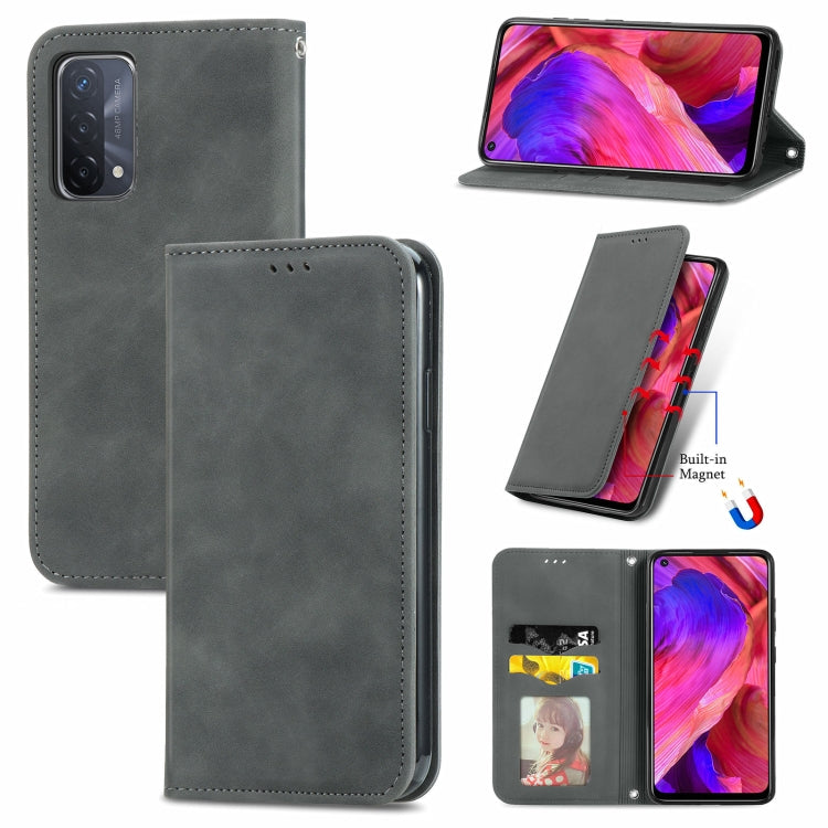 For OPPO A93 5G Retro Skin Feel Business Magnetic Horizontal Flip Leather Case With Holder & Card Slots & Wallet & Photo Frame