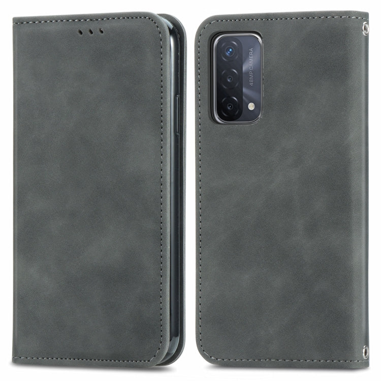For OPPO A93 5G Retro Skin Feel Business Magnetic Horizontal Flip Leather Case With Holder & Card Slots & Wallet & Photo Frame