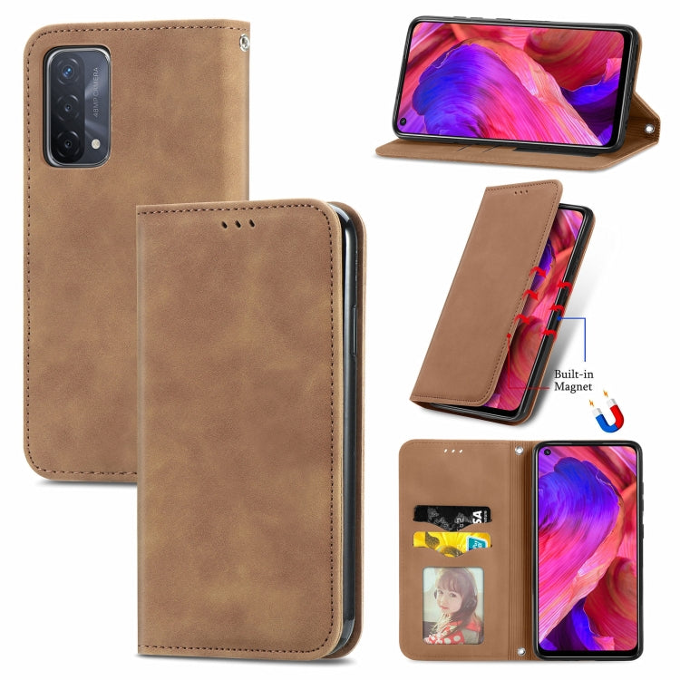 For OPPO A93 5G Retro Skin Feel Business Magnetic Horizontal Flip Leather Case With Holder & Card Slots & Wallet & Photo Frame