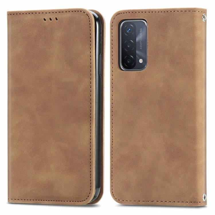 For OPPO A93 5G Retro Skin Feel Business Magnetic Horizontal Flip Leather Case With Holder & Card Slots & Wallet & Photo Frame