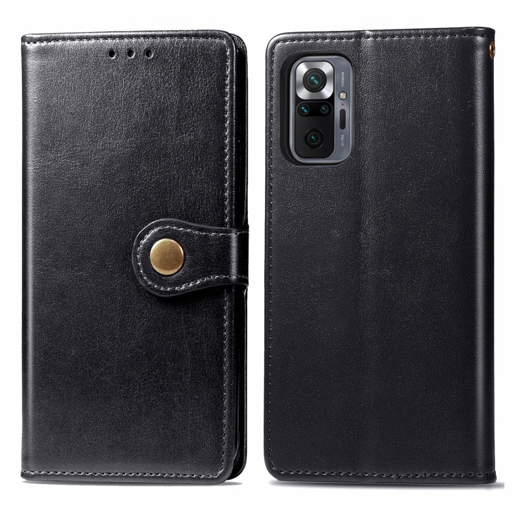 For Xiaomi Redmi Note 10 Pro Solid Color Leather Buckle Phone Case with Lanyard & Photo Frame & Card Slot & Wallet & Stand Function