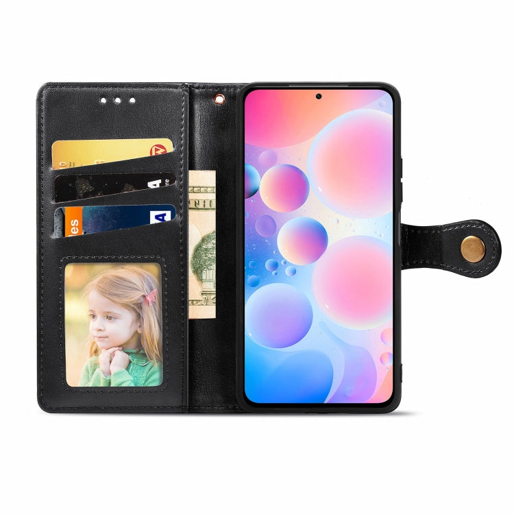 For Xiaomi Redmi Note 10 Pro Solid Color Leather Buckle Phone Case with Lanyard & Photo Frame & Card Slot & Wallet & Stand Function