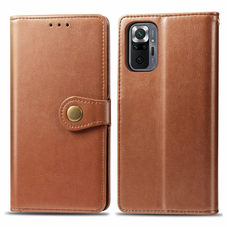 For Xiaomi Redmi Note 10 Pro Solid Color Leather Buckle Phone Case with Lanyard & Photo Frame & Card Slot & Wallet & Stand Function