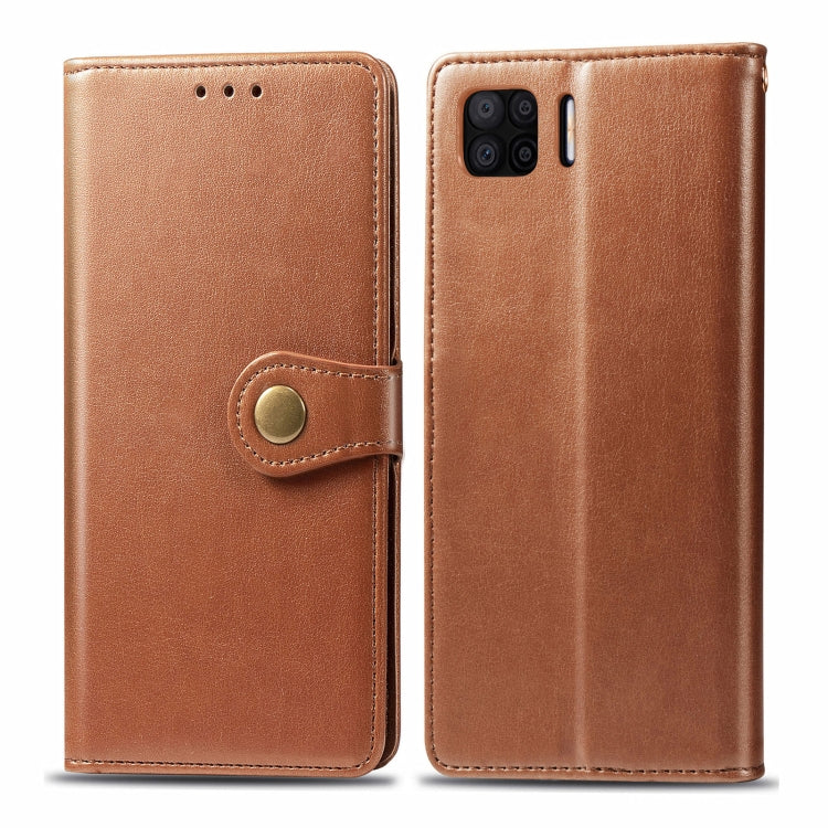 For OPPO F17 Solid Color Leather Buckle Phone Case with Lanyard & Photo Frame & Card Slot & Wallet & Stand Function