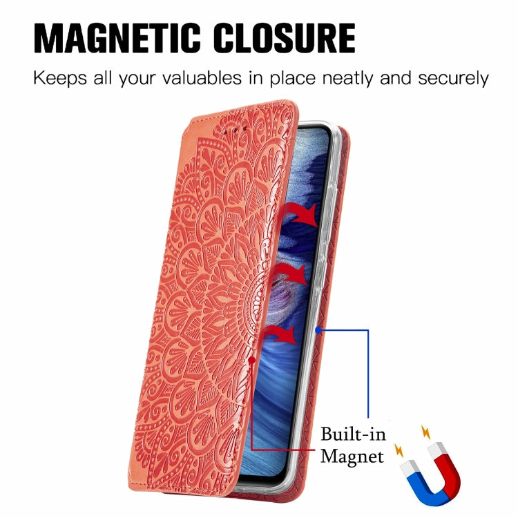 For Xiaomi Redmi Note 10 5G Blooming Mandala Embossed Pattern Magnetic Horizontal Flip Leather Case with Holder & Card Slots & Wallet