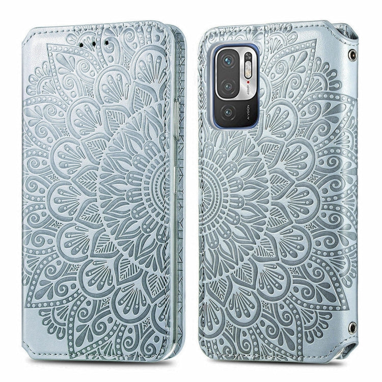 For Xiaomi Redmi Note 10 5G Blooming Mandala Embossed Pattern Magnetic Horizontal Flip Leather Case with Holder & Card Slots & Wallet