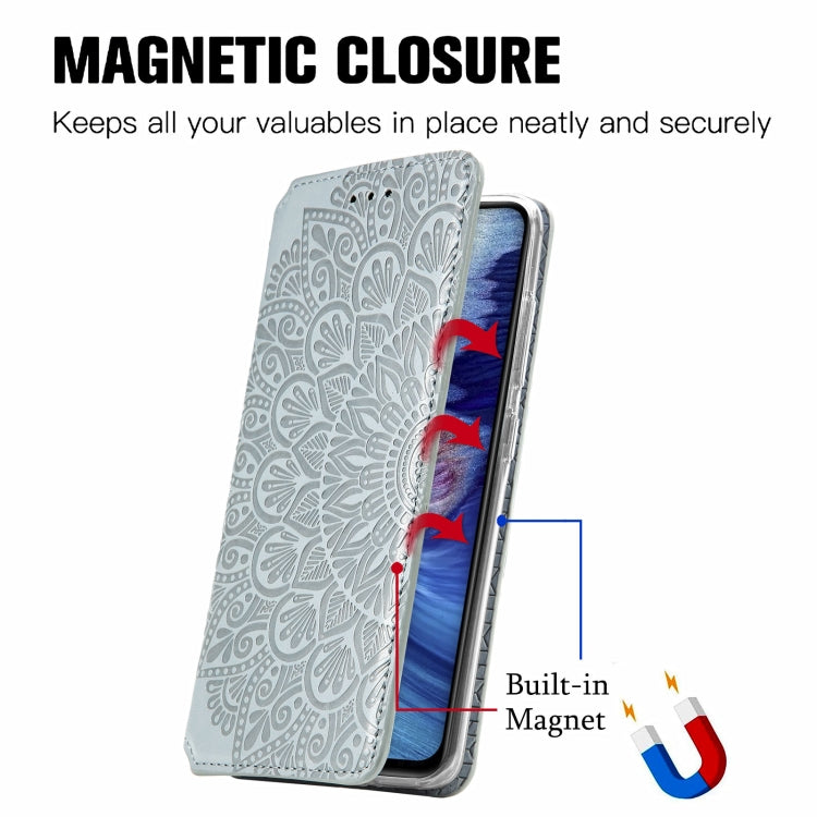 For Xiaomi Redmi Note 10 5G Blooming Mandala Embossed Pattern Magnetic Horizontal Flip Leather Case with Holder & Card Slots & Wallet