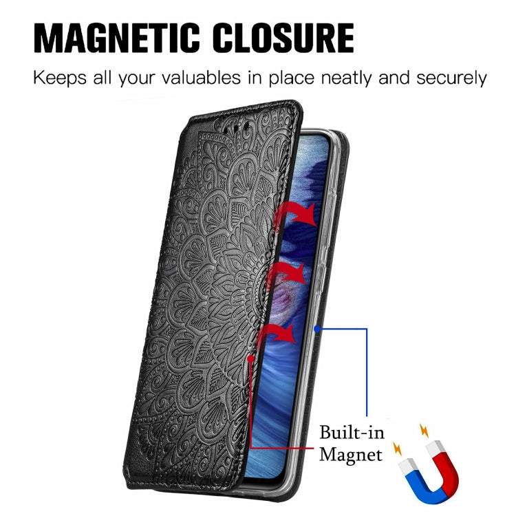 For Xiaomi Redmi Note 10 5G Blooming Mandala Embossed Pattern Magnetic Horizontal Flip Leather Case with Holder & Card Slots & Wallet