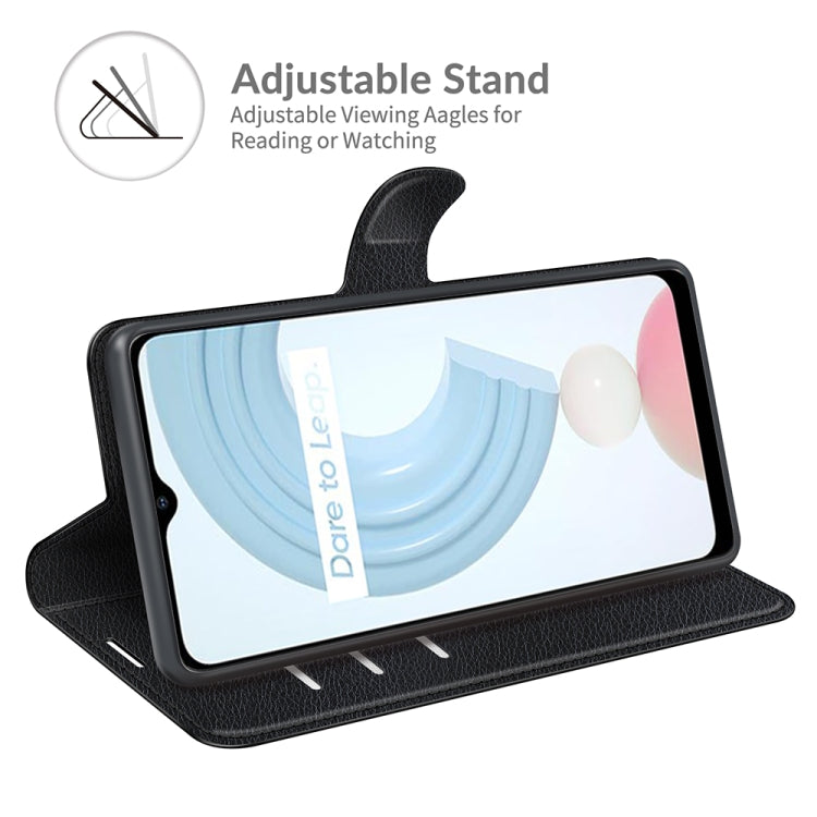 For OPPO Realme C21 Litchi Texture Horizontal Flip Protective Case with Holder & Card Slots & Wallet