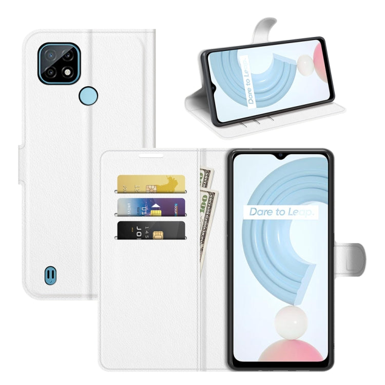 For OPPO Realme C21 Litchi Texture Horizontal Flip Protective Case with Holder & Card Slots & Wallet