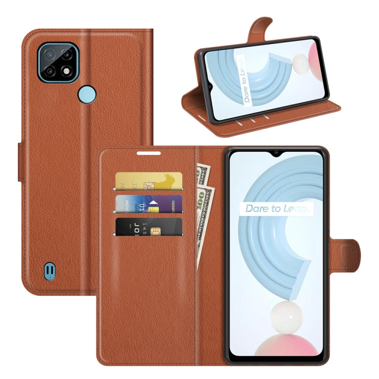 For OPPO Realme C21 Litchi Texture Horizontal Flip Protective Case with Holder & Card Slots & Wallet