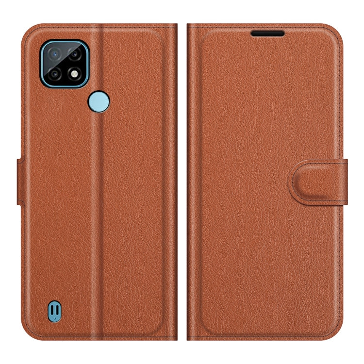 For OPPO Realme C21 Litchi Texture Horizontal Flip Protective Case with Holder & Card Slots & Wallet