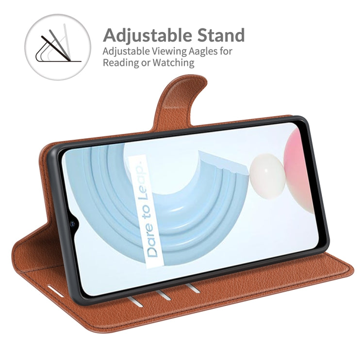For OPPO Realme C21 Litchi Texture Horizontal Flip Protective Case with Holder & Card Slots & Wallet