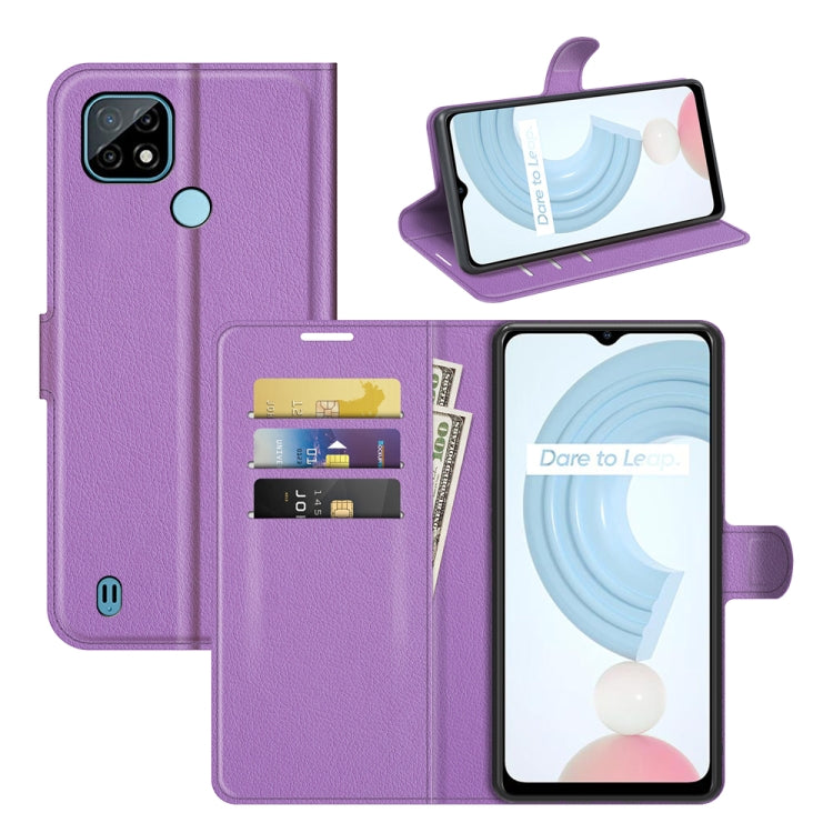 For OPPO Realme C21 Litchi Texture Horizontal Flip Protective Case with Holder & Card Slots & Wallet