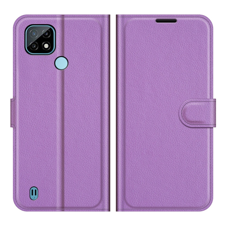 For OPPO Realme C21 Litchi Texture Horizontal Flip Protective Case with Holder & Card Slots & Wallet