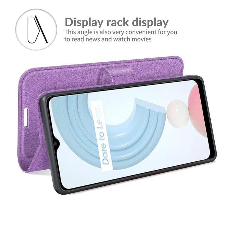 For OPPO Realme C21 Litchi Texture Horizontal Flip Protective Case with Holder & Card Slots & Wallet