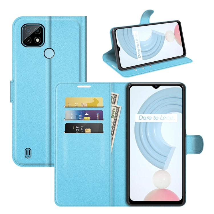 For OPPO Realme C21 Litchi Texture Horizontal Flip Protective Case with Holder & Card Slots & Wallet
