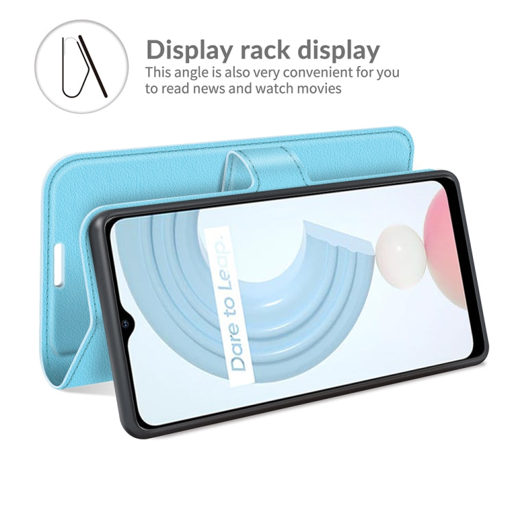 For OPPO Realme C21 Litchi Texture Horizontal Flip Protective Case with Holder & Card Slots & Wallet