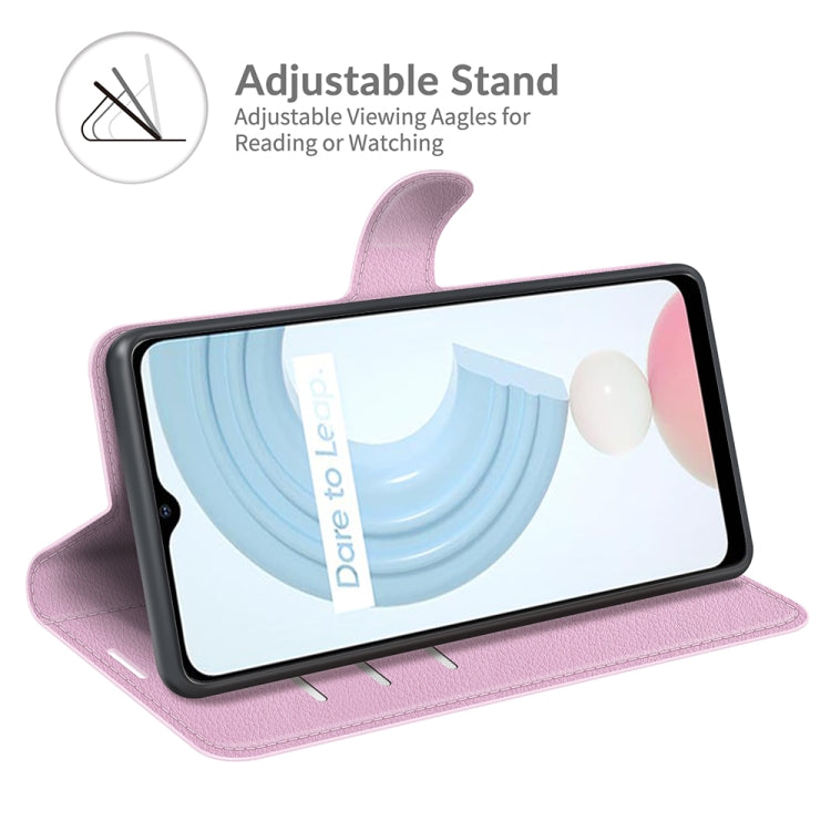 For OPPO Realme C21 Litchi Texture Horizontal Flip Protective Case with Holder & Card Slots & Wallet