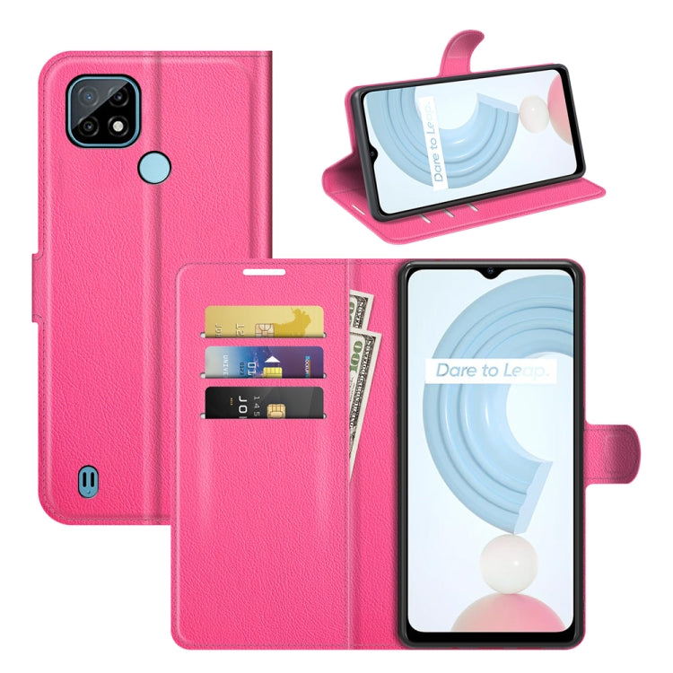 For OPPO Realme C21 Litchi Texture Horizontal Flip Protective Case with Holder & Card Slots & Wallet