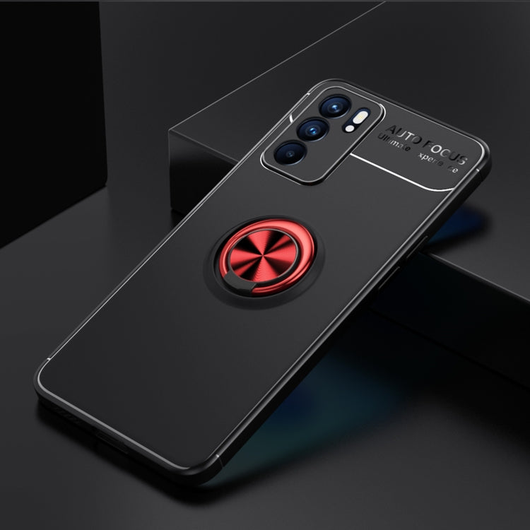 For OPPO Reno6 5G Metal Ring Holder 360 Degree Rotating TPU Case