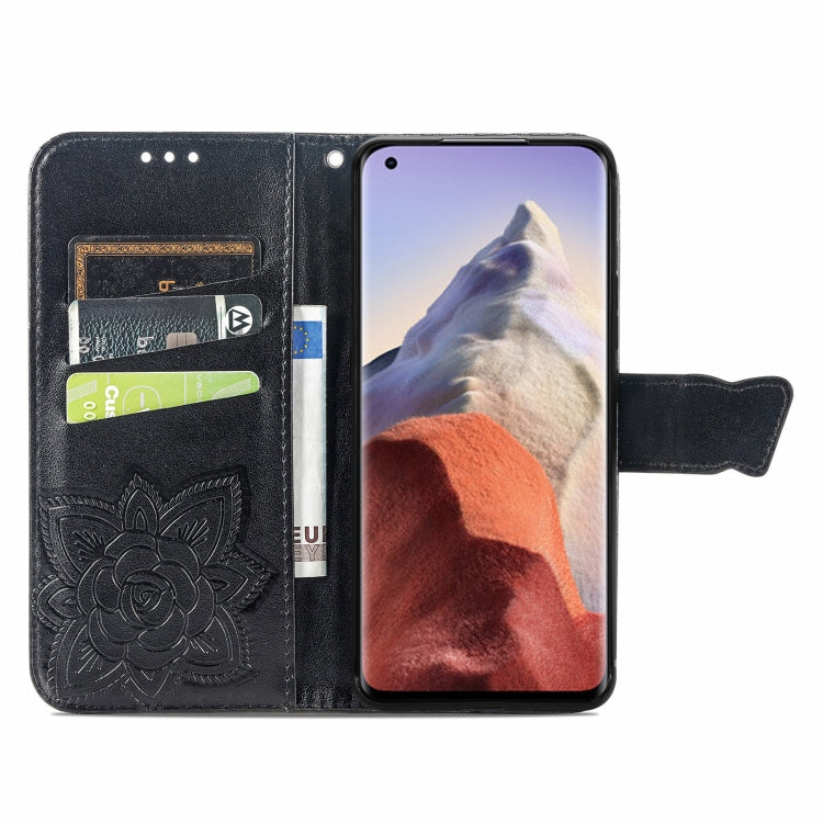 For Xiaomi Mi 11 Ultra Butterfly Love Flowers Embossed Horizontal Flip Leather Case with Holder & Card Slots & Wallet & Lanyard