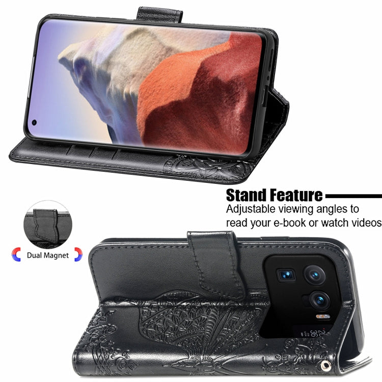 For Xiaomi Mi 11 Ultra Butterfly Love Flowers Embossed Horizontal Flip Leather Case with Holder & Card Slots & Wallet & Lanyard