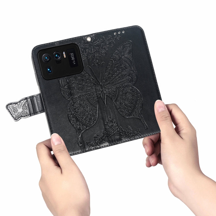For Xiaomi Mi 11 Ultra Butterfly Love Flowers Embossed Horizontal Flip Leather Case with Holder & Card Slots & Wallet & Lanyard