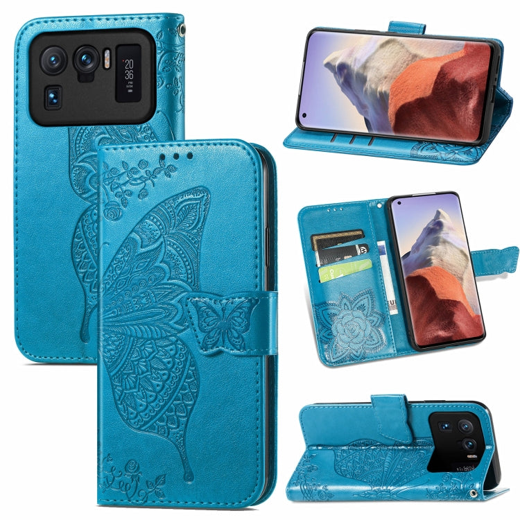 For Xiaomi Mi 11 Ultra Butterfly Love Flowers Embossed Horizontal Flip Leather Case with Holder & Card Slots & Wallet & Lanyard