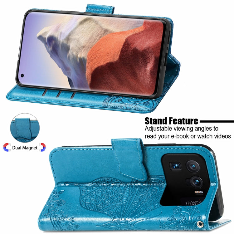 For Xiaomi Mi 11 Ultra Butterfly Love Flowers Embossed Horizontal Flip Leather Case with Holder & Card Slots & Wallet & Lanyard