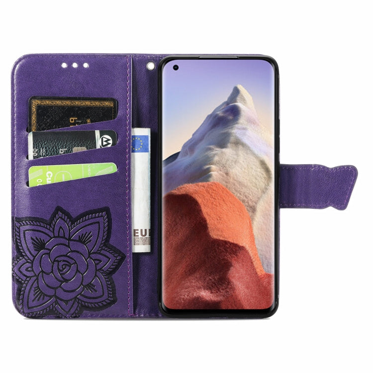For Xiaomi Mi 11 Ultra Butterfly Love Flowers Embossed Horizontal Flip Leather Case with Holder & Card Slots & Wallet & Lanyard