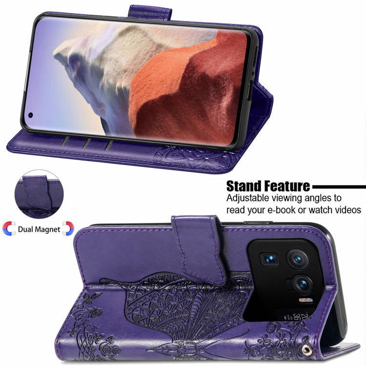 For Xiaomi Mi 11 Ultra Butterfly Love Flowers Embossed Horizontal Flip Leather Case with Holder & Card Slots & Wallet & Lanyard