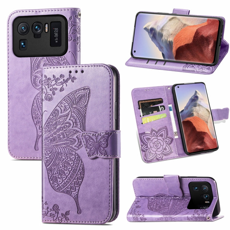 For Xiaomi Mi 11 Ultra Butterfly Love Flowers Embossed Horizontal Flip Leather Case with Holder & Card Slots & Wallet & Lanyard
