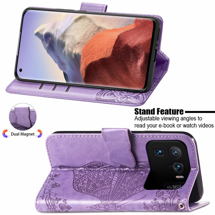 For Xiaomi Mi 11 Ultra Butterfly Love Flowers Embossed Horizontal Flip Leather Case with Holder & Card Slots & Wallet & Lanyard