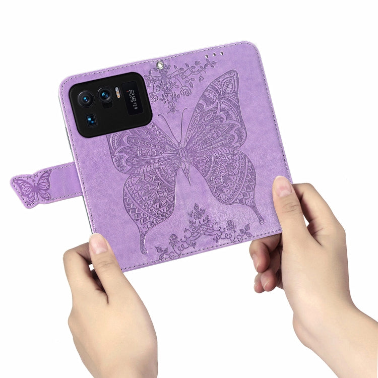 For Xiaomi Mi 11 Ultra Butterfly Love Flowers Embossed Horizontal Flip Leather Case with Holder & Card Slots & Wallet & Lanyard