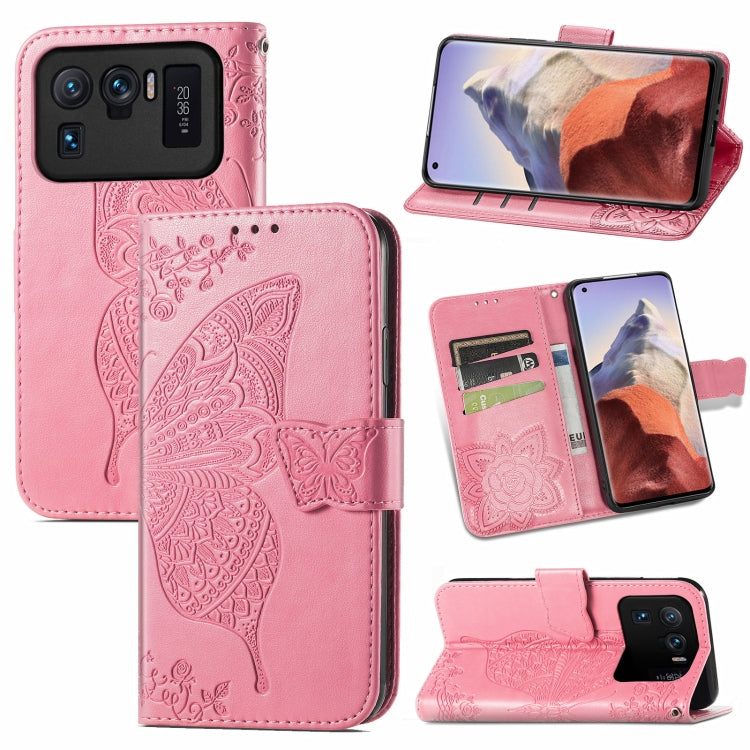 For Xiaomi Mi 11 Ultra Butterfly Love Flowers Embossed Horizontal Flip Leather Case with Holder & Card Slots & Wallet & Lanyard