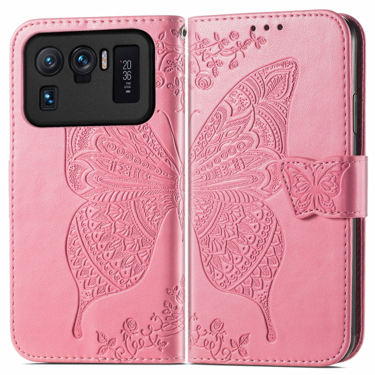 For Xiaomi Mi 11 Ultra Butterfly Love Flowers Embossed Horizontal Flip Leather Case with Holder & Card Slots & Wallet & Lanyard