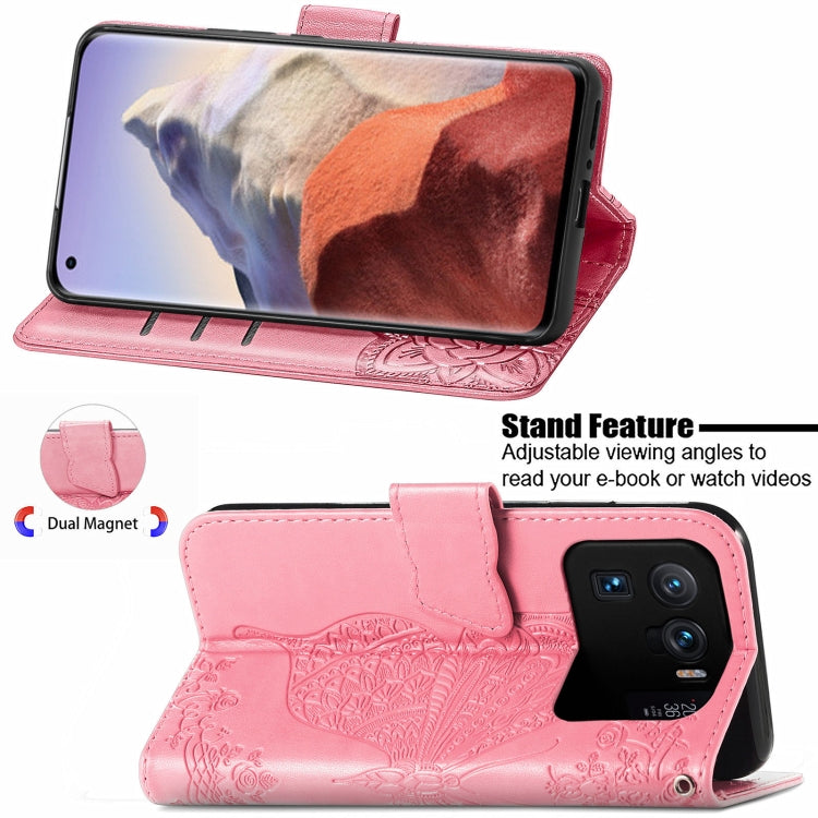 For Xiaomi Mi 11 Ultra Butterfly Love Flowers Embossed Horizontal Flip Leather Case with Holder & Card Slots & Wallet & Lanyard