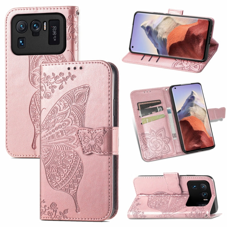 For Xiaomi Mi 11 Ultra Butterfly Love Flowers Embossed Horizontal Flip Leather Case with Holder & Card Slots & Wallet & Lanyard