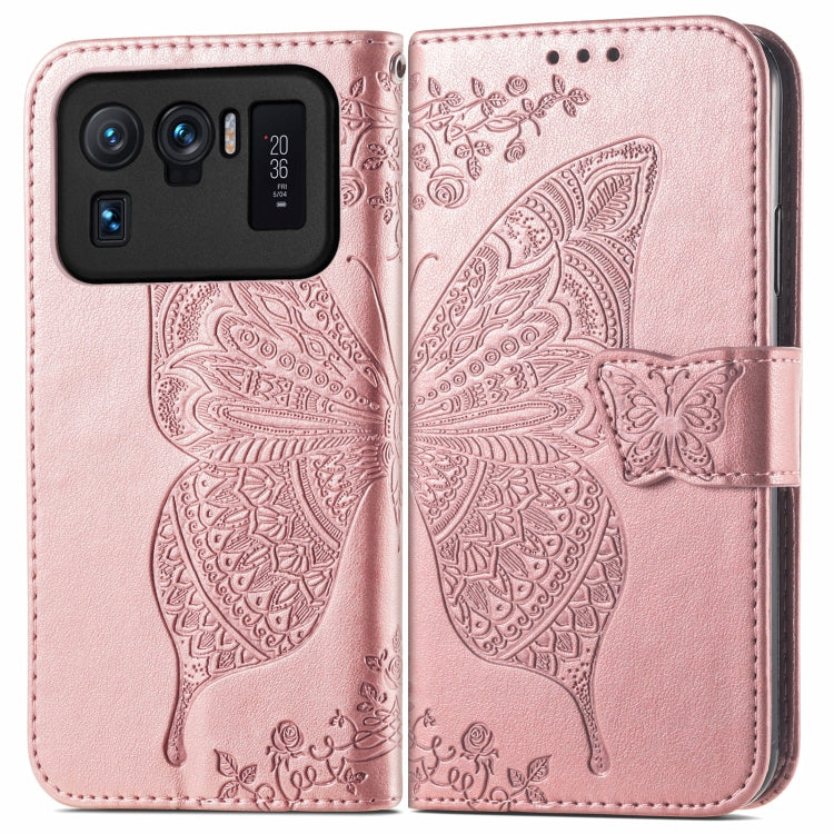 For Xiaomi Mi 11 Ultra Butterfly Love Flowers Embossed Horizontal Flip Leather Case with Holder & Card Slots & Wallet & Lanyard