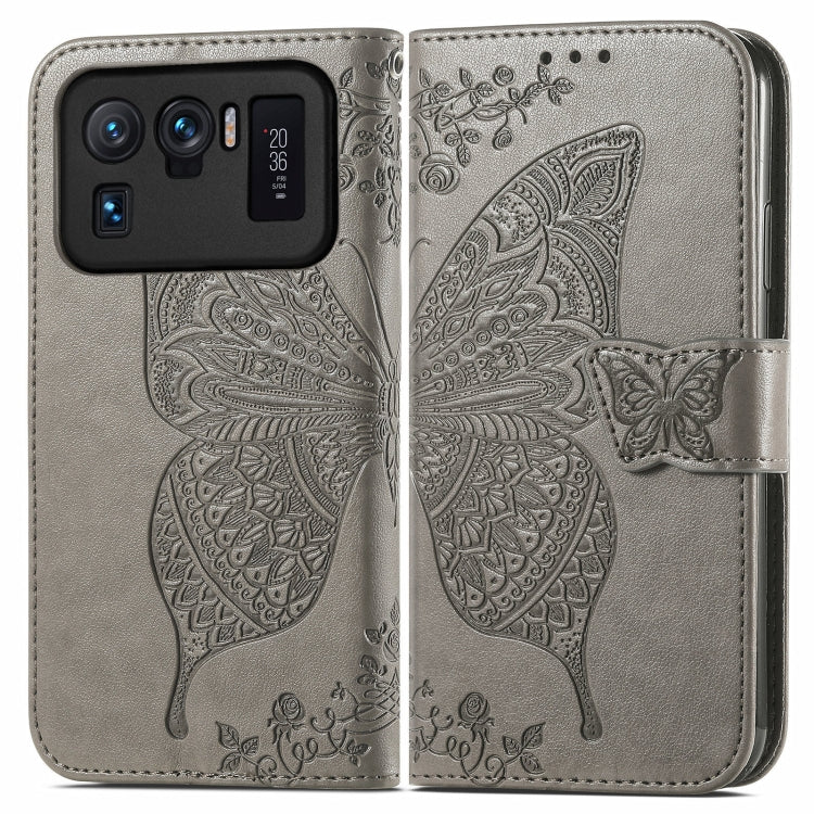 For Xiaomi Mi 11 Ultra Butterfly Love Flowers Embossed Horizontal Flip Leather Case with Holder & Card Slots & Wallet & Lanyard