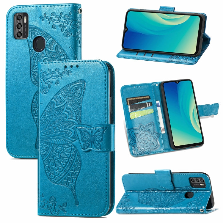 For ZTE Blade A7S 2020 Butterfly Love Flowers Embossed Horizontal Flip Leather Case with Holder & Card Slots & Wallet & Lanyard