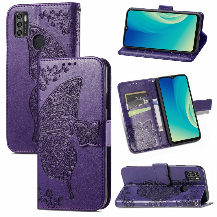 For ZTE Blade A7S 2020 Butterfly Love Flowers Embossed Horizontal Flip Leather Case with Holder & Card Slots & Wallet & Lanyard