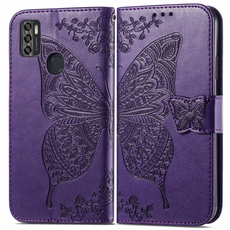For ZTE Blade A7S 2020 Butterfly Love Flowers Embossed Horizontal Flip Leather Case with Holder & Card Slots & Wallet & Lanyard
